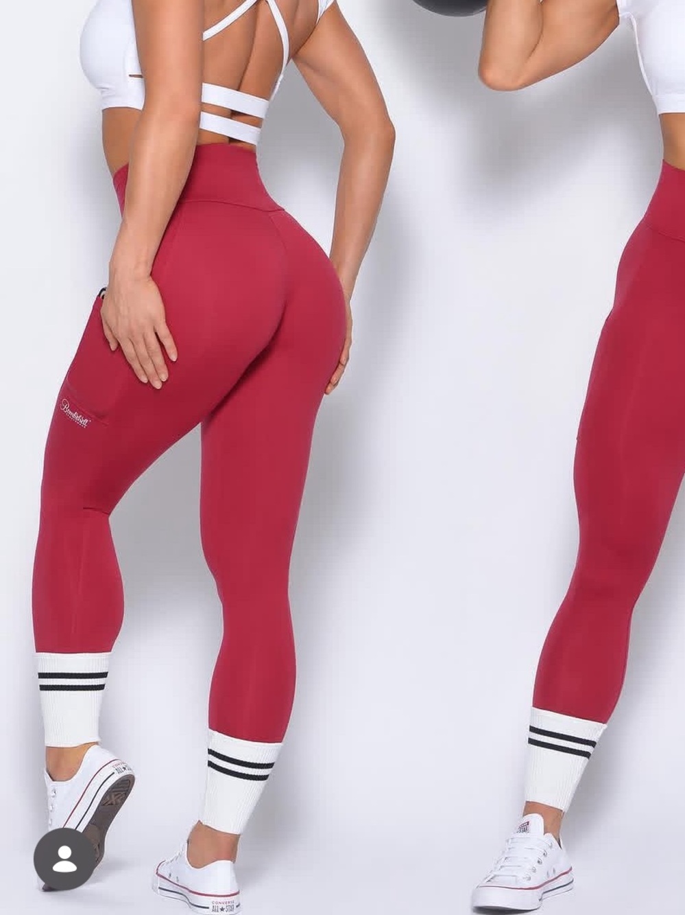 High-Waist Performance Leggings in Berry Red